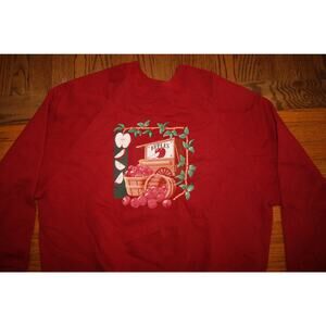 Vintage 90s Basket Of Apples Granny Sweatshirt Adult size 2XL 90s Red